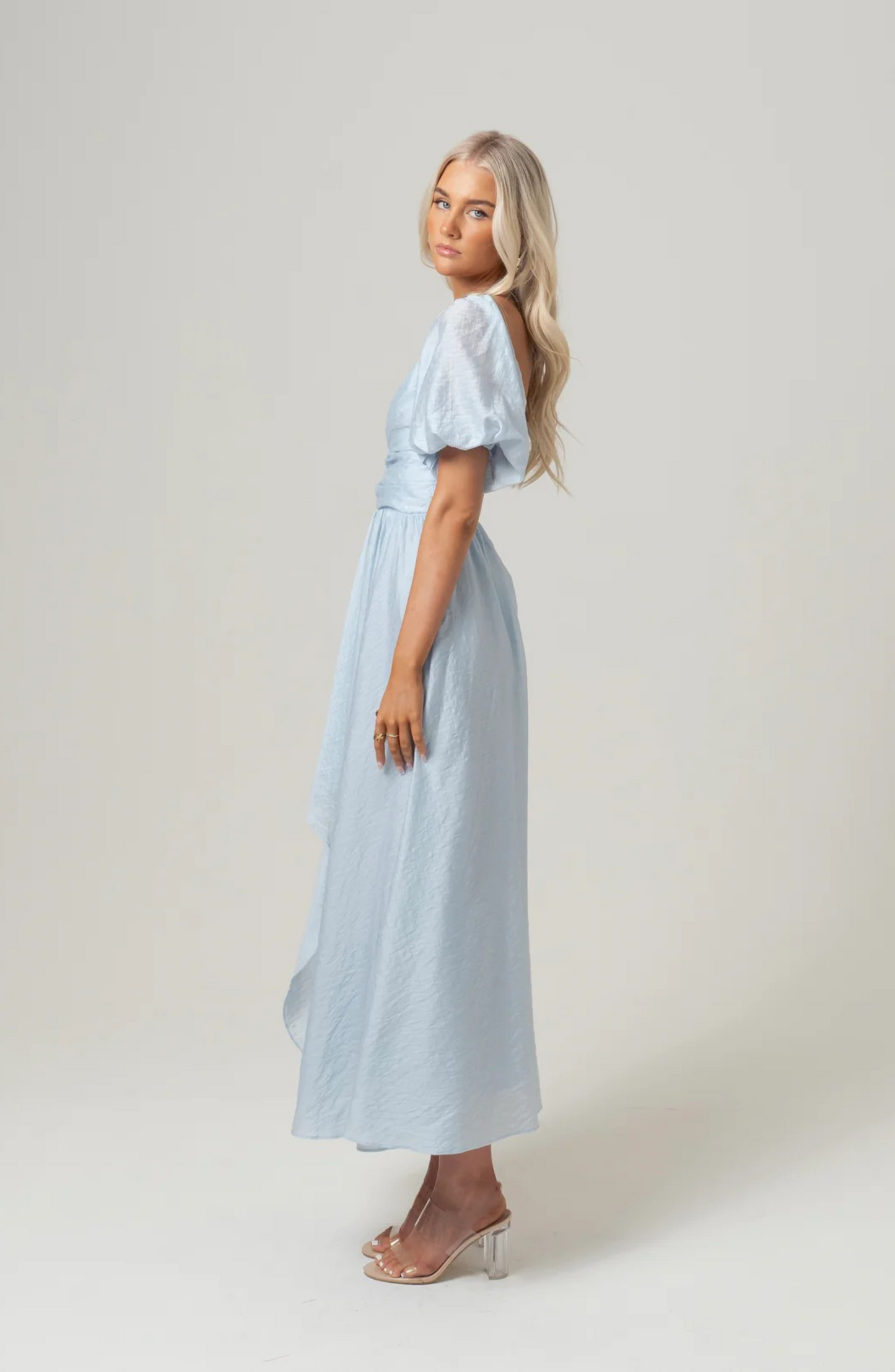 Elowyn | Bridget Puff Sleeve Maxi Dress with Side Slit