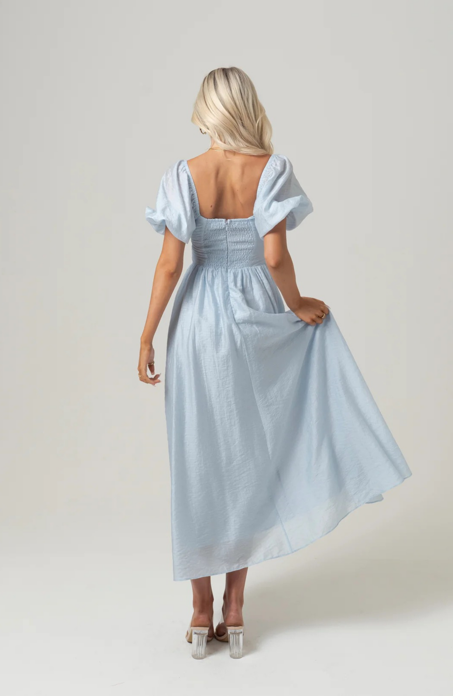 Elowyn | Bridget Puff Sleeve Maxi Dress with Side Slit