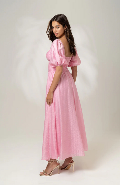 Elowyn | Bridget Puff Sleeve Maxi Dress with Side Slit